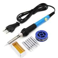 Green K039 Soldering Iron EU US Plug  Thermostatic Electric Mini Solder Iron Station With 6pcs Soldering Tip Solder Wire Rosin