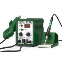 New panel upgrade Best 878D 2 in 1 digital display lead-free helical wind hot air soldering station 110V/220V optional